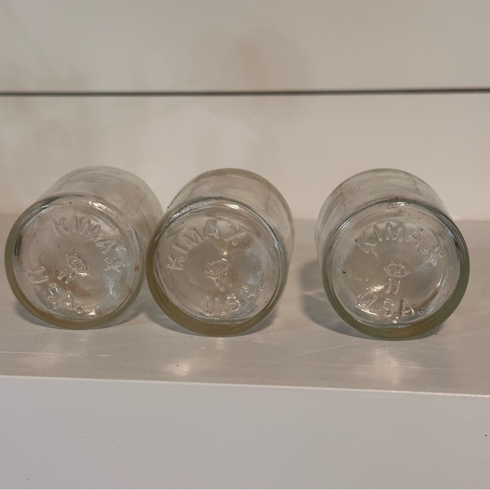 Vintage KIMAX U.S.A. - 4 oz #11 Clear Glass Medicine Bottles set of 3
